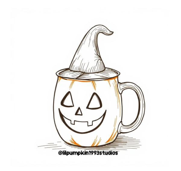 Image of Pumpkin mug art Print 4x6 #1