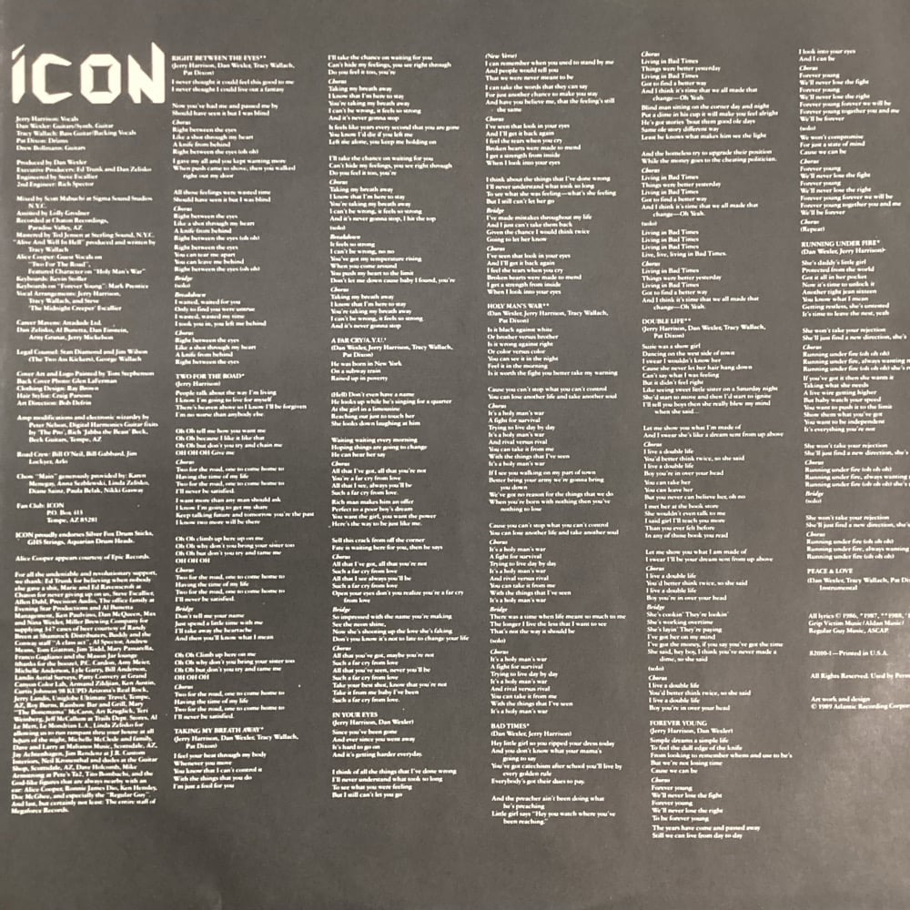 Icon - Right Between The Eyes