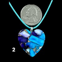 Image 4 of “Violet Blues” Large Heart Necklaces (#22)