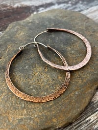 Image 2 of Large Copper Hoop Earrings