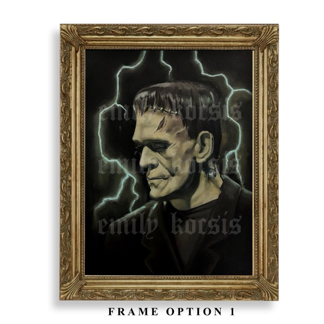 ‘Frankenstein’ Boris Karloff as Frankenstein’s Monster 1931 9x12” Original Oil Painting