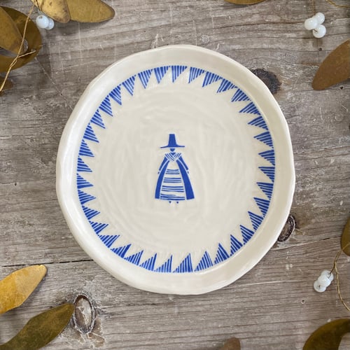 Image of Blue Welsh Lady Little Plate/Trinket Dish