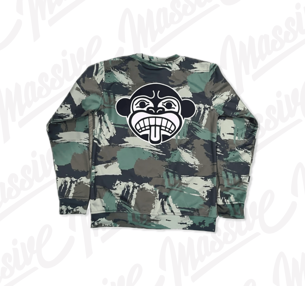 CAMO SCRIPT CREWNECK SWEATSHIRT