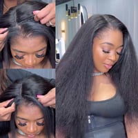 Image 9 of Kinky Straight 3 IN 1 Half Wig Human Hair 