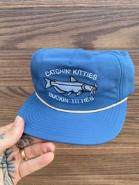 Image 3 of Double Blue Catchin Kitties Unstructured Five Panel Hat