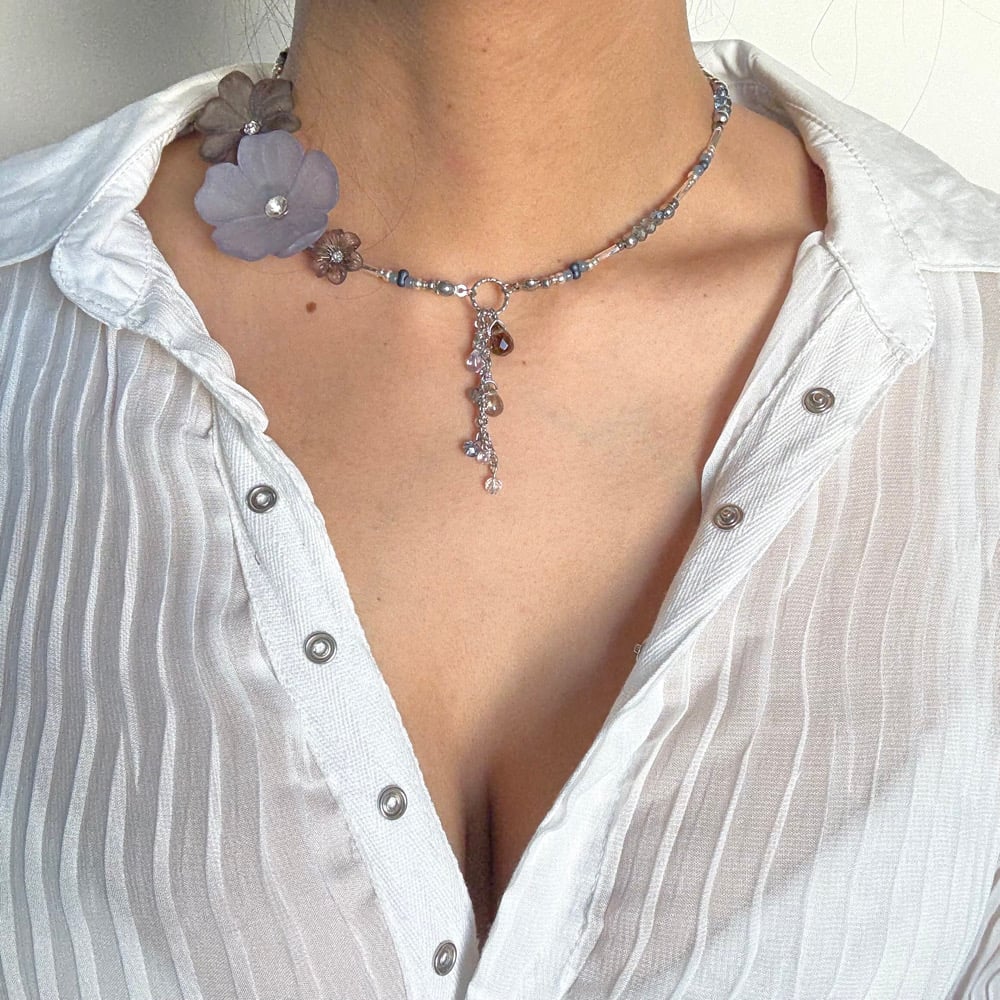 Image of Silver Poppy Necklace