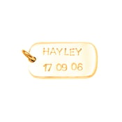 Image of 9ct Gold Dog Tag - Custom Name & Date