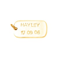 9ct Gold Dog Tag - Custom Name & Date