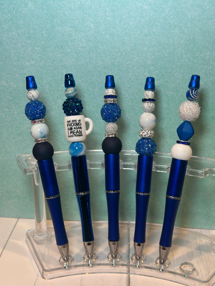Image of Blue bling fashion pens/ comes with a ink refill
