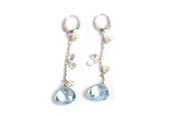 Image of Blue Topaz and Moonstone drop Earrings
