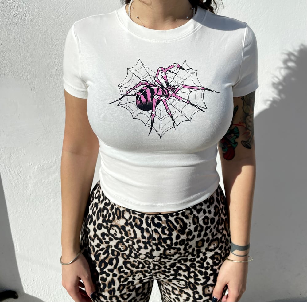 Spider-crop top woman t-shirt