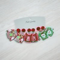 Image 1 of Festive Christmas Sweaters Trio Hanging Acrylic Earrings