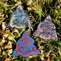 Image 3 of Holographic Butterfly Flower-Filled Triquetra Magnet