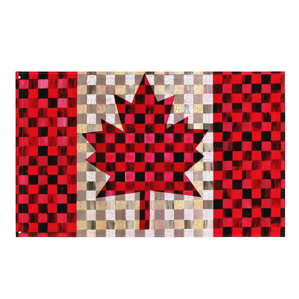 Image of "Elbows Up" Folk Art Canadian Flag by Patti Friday 