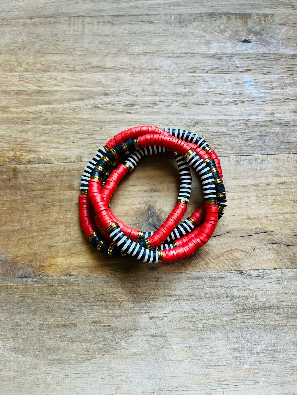 Image of Red, Black and White Mix bracelet 
