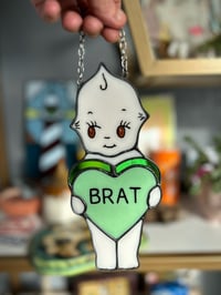 Image 3 of Personalized Valentines Kewpie Stained Glass Suncatcher