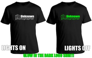 Image of BLACK GLOW IN THE DARK LOGO T-SHIRT