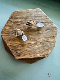 Image 5 of Lavender Chalcedony Medallion Post Earrings