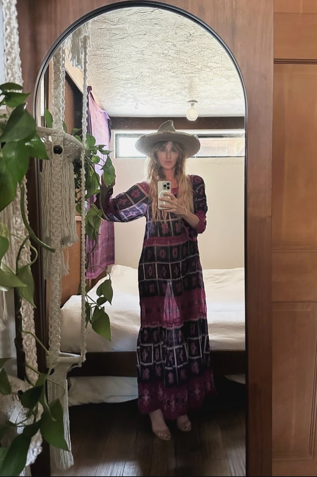 early 70s indian gauze maxi dress 