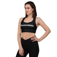 Image 3 of All-Over Print Recycled Longline Sports Bra