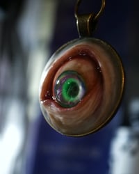 Image 11 of Glowing Oculus, Eyeball flat back pendant OOAK