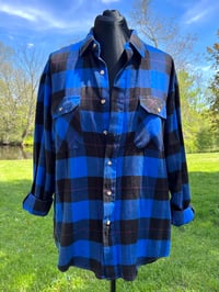 Image 2 of Large Blue Firefly Flannel