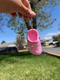 Image 1 of Pink Bedazzled Croc Keychain 