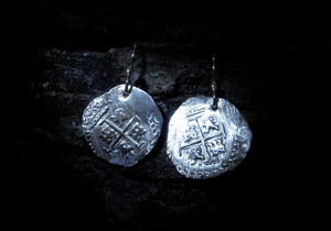 Image of 1669. 1/2 Reale Cob Coin Pirate Earrings