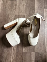White stack shoes