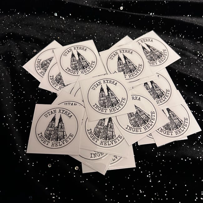 Klistermärke för glas - Utan kyrka