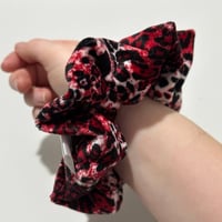 Image 4 of Red Leopard Velvet Handmade Scrunchie | Limited Edition