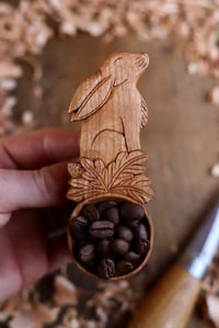 Image 4 of Hare in the oak leaves~ Coffee Scoop 
