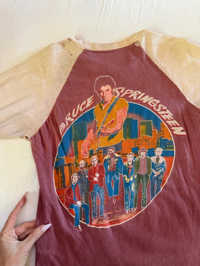 vintage Bruce Springsteen tour raglan 3/4 sleeve concert t shirt tee