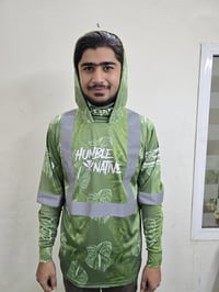 Image 7 of Hi Viz Anthurium Green Longsleeve with mask 