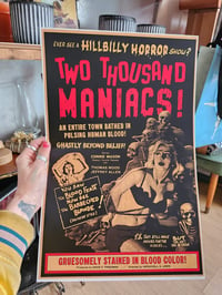 Image 1 of Two Thousand Maniacs vintage horror show reprint poster