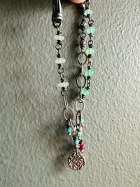 Image 14 of opal chalcedony and peacock pearl charm bracelet