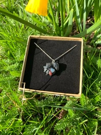 Image 1 of Sterling Silver Night Dragon Heart Necklace