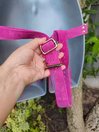 Image 6 of Dolly Bum bag suede fringe tassels HOT PINK and Moroccan Stone