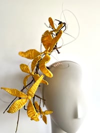 Image 1 of Yellow raffia flower headpiece #2