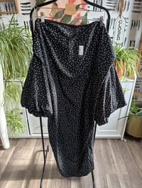 Image 1 of NWT strapless Prettylittlething bubble sleeve dress