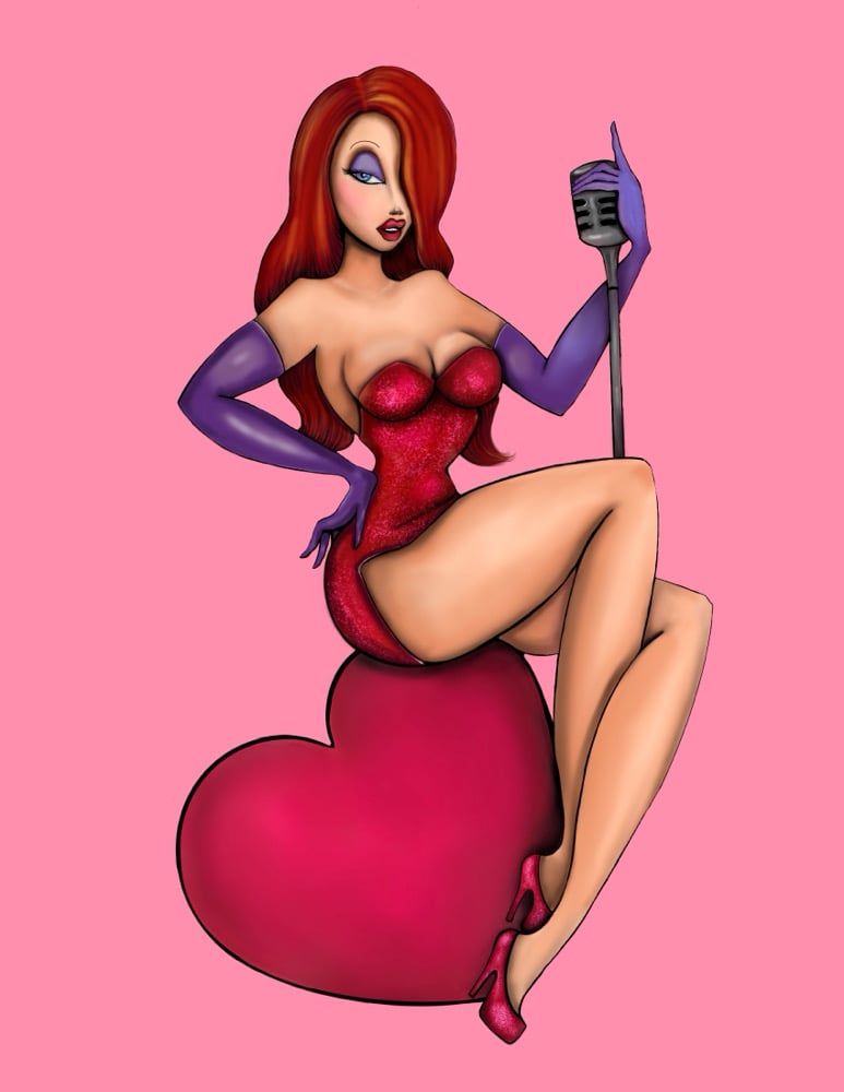 Image of Jessica Rabbit Valentine  Limited Edition 8 X 10 Inch Fine Art Print  copy copy