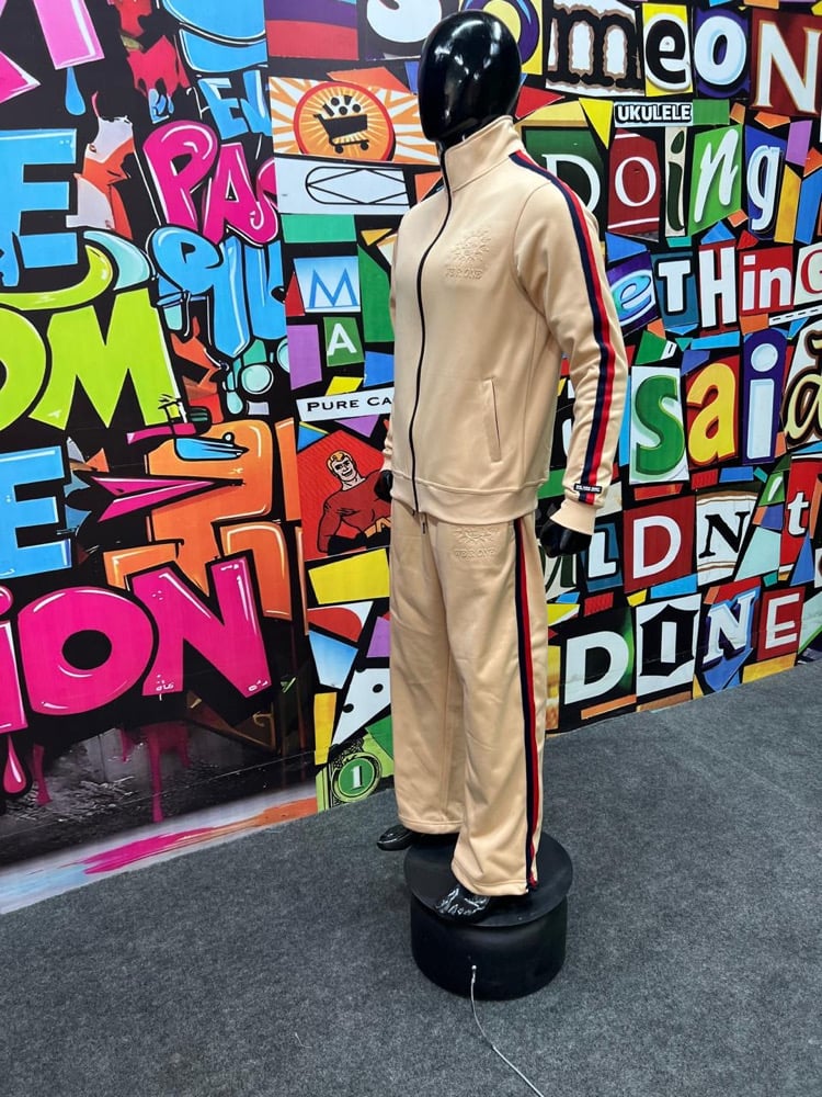 Image of TRACK SUIT - TAN/RED/NAVY