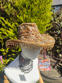 Image 8 of Dolly cowboy hat - recycled sari fabric Brown