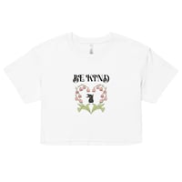 Image 1 of Be Kind Black Bunny Lily Of Valley Crop Top, Cute Bunny Crop Top