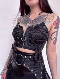 Image 2 of XS/S Snake Lace Up Top (ready to ship)