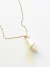 SEASIDE SHELL CHARM NECKLACE with pearl