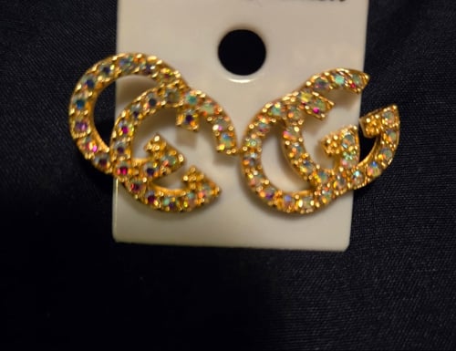 Image of Double G Earrings (Rainbow Gold)