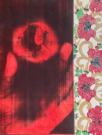 Image 3 of “Poppies and Persimmons”, Mixed Meida on Canvas