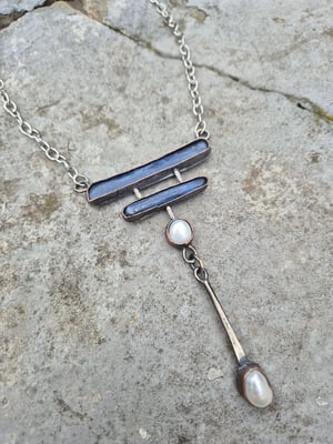Kyanite and pearl necklace 