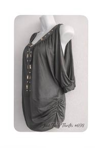 Image 2 of New XL Susie Rose Studded Olive top #698*10